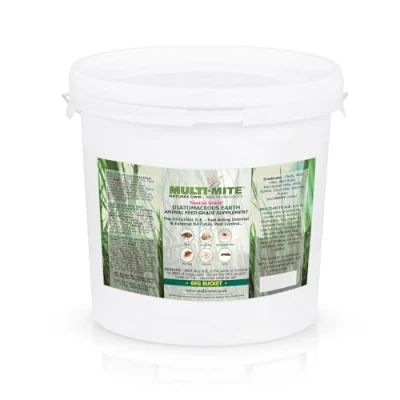Image of Multi Mite® 6KG Bucket FEED Grade DE DIATOMACEOUS EARTH Mite Fleas and All Animal Lice Control Powder Supplement
