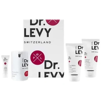 Image of Dr LEVY Pollution Fighter Starter Kit, Anti Wrinkle, Ageing, Firming, Face Cream, Face, Hands, Neck, Decollete, Eye, Normal, Oily, Mixed Skin, Dermatologically Tested, Stem Cells, Skincare Set