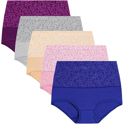 Image of YaShaer Ladies Underwear Cotton Full Briefs High Waist Knickers Panties for Women Tummy Control C Section Recovery