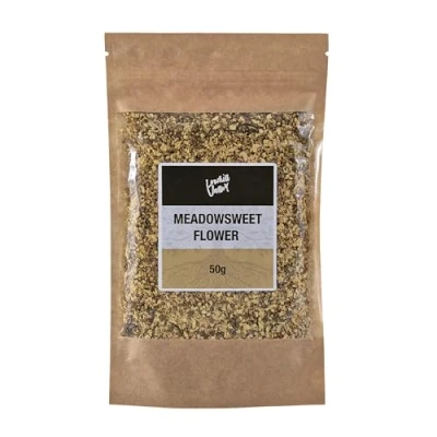 Image of Lowhill Valley Meadowsweet Flower Herbal Tea Filipendula ulmaria Handpicked Flowers No Additives or Preservatives Organically Grown 100% Natural 50g