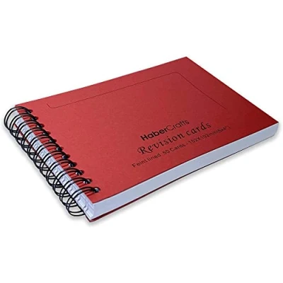 Image of Revision Cards Flash Book Study Que Record Card Lined For Spiral Bound Flashcards Exams Thick 140gsm A6 6x4 Notebook Ruled Pad (1 50 Sheets)