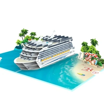 Image of papercrush® Pop Up Card Cruise Ship 3D Luxury Birthday for Crusaders (Women &amp; Men), Gift Travel Voucher, Money Boat Trip Honeymoon, Vacation Xmas Voucher with Ocean Liner