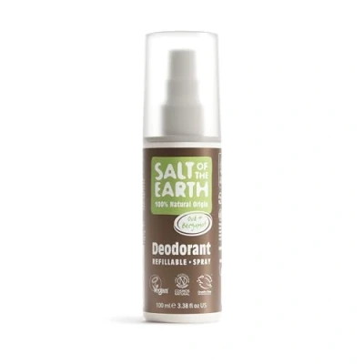 Image of Salt of the Earth Refillable Natural Deodorant Spray 100% Origin Ingredients Vegan, Long Lasting Protection Suitable For Women, Men &amp; Kids Oud Bergamot 100ml