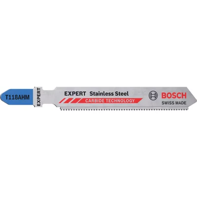 Image of Bosch 3x EXPERT Stainless steel T118AHM Jigsaw Blade (for sheets, Length 83 mm, Professional Accessory Jigsaw)