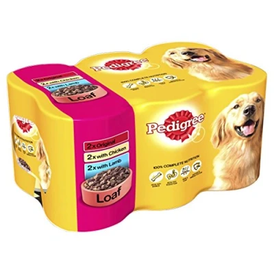 Image of Pedigree Dog Food Cans Meat Selection in Loaf, 400 g, Pack of 6