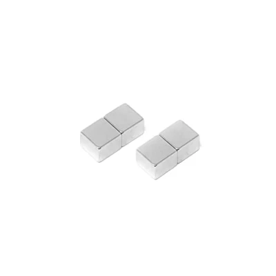 Image of N42 Neodymium Cube Magnet 1/2 in. x 3/8 thick 14.61lbs Pull (Pack of 4)