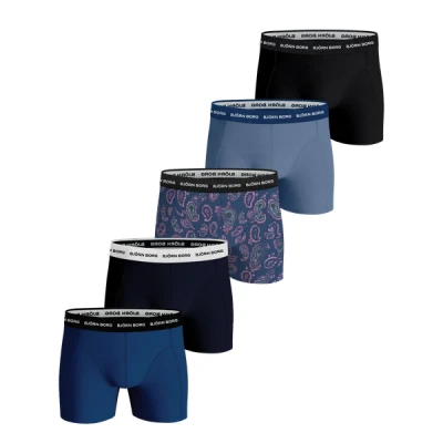 Image of Björn Borg 5 PACK Pants, Men&#039;s, Size: Small, Blue/dark blue