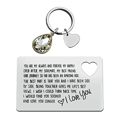 Image of Anniversary Card Gifts for Boyfriend Fiance Husband Engraved Wallet Him Wedding Christmas Birthday Valentines Day Men