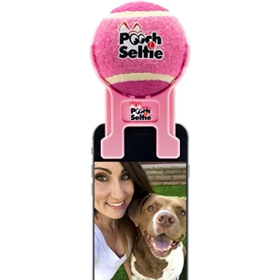Image of Pooch Selfie: Cell Phone Dog Universal Selfie Stick, Training, Tennis Ball for Dogs Photos, Pet Tool Get Your Pooches Attention (AS SEEN ON Shark Tank) (Pink)