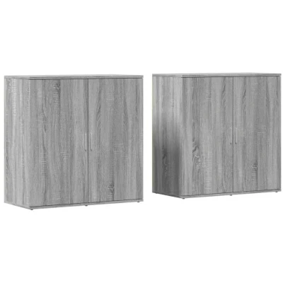 Image of vidaXL Sideboards 2 pcs Grey Sonoma 79x38x80 cm Engineered Wood