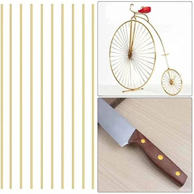 Image of 10Pcs 2mm x100mm Brass Round Rod Rods Solid Stock Solids Lathe Bar for DIY Craft Tool