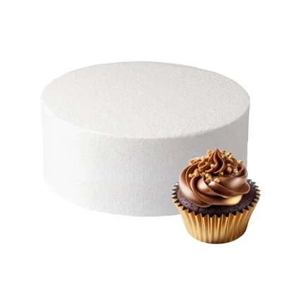 Image of Culpitt 8&quot; x 3&quot; Round Cake Dummy, Straight Edge Form, Practice Decorating or Use for Creating Long Lasting Displays, Smooth Polystyrene
