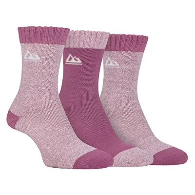 Image of Storm Bloc 3 Pack Womens Performance Polyester Boot Socks Outdoor Walking Hiking Trekking (4 8, Pink/Cream), SBLS052