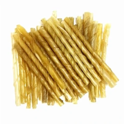 Image of Twist Chews Thick 9 10 mm x 25 Natural Rawhide Dog Treats RHS