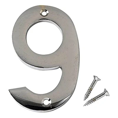 Image of Merriway BH04336 75mm (3 inch) Chrome Plated House Flat Number 9