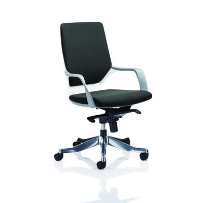Image of Xenon Executive White Shell Medium Back Black Fabric