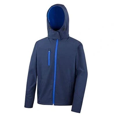 Image of Result Mens TX Performance Hooded Softshell Jacket 2XL Navy/Royal