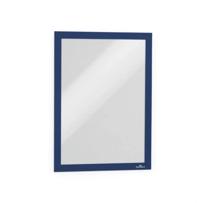 Image of Durable DURAFRAME Self Adhesive Magnetic Frame A4 Format In Dark Blue Pack of 1 Frames Document for Professional Internal Signage