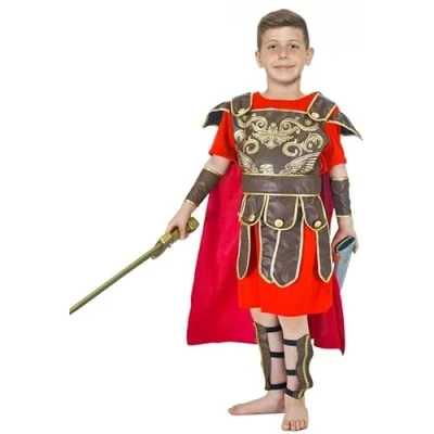 Image of Forever Young Boy&#039;s Gladiator Costume Roman Warrior Centurion Fancy Dress (5 6 Years)