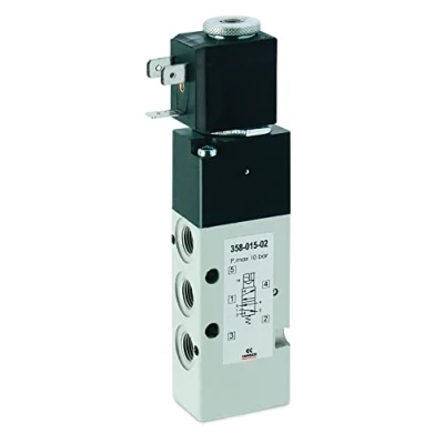 Image of Camozzi 354 015 02 Electro pneumatic Valve, 5/2&quot;, 1/4&quot;, Solenoid Spring