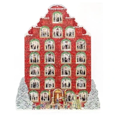 Image of Deluxe Red Christmas House With 24 Pop up Scenes Extra Large 3D Advent Calendar Picture Party At The Victorian