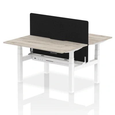 Image of Air B2B 1400x800 Adjustable 2P Bench Desk Scallop Gry Oak/White/Screen