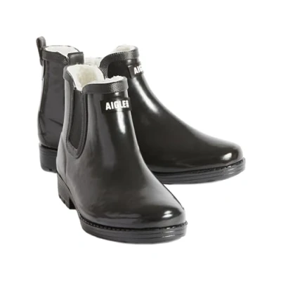 Image of Aigle Women&#039;s Carville Fur 2 Rain Boot, Black Black, 5 UK