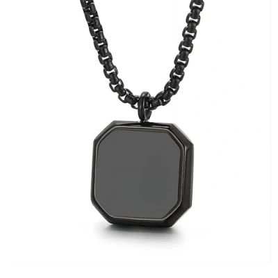 Image of WitmAn Gold Black Onyx Pendant Necklace,Healing Crystal Necklace, Stone for Mens Womens,Adjustable Rope Necklace (Black)
