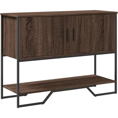 Image of vidaXL Console Table Brown Oak 100x35x74.5 cm Engineered Wood