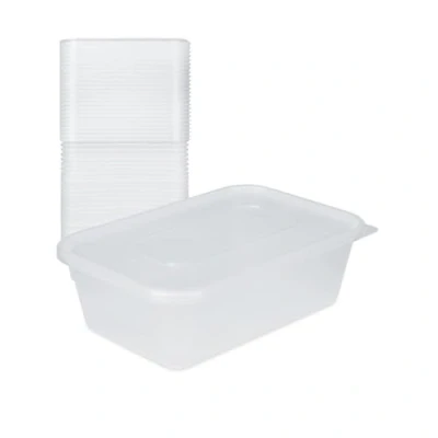 Image of [ 20 Pack ] Plastic 650ml Microwave Food Takeaway Containers with Lids BPA Free, Stackable, Airtight, Reusable, Recyclable, Dishwasher &amp; Freezer Safe For Meal Prep Storage Use