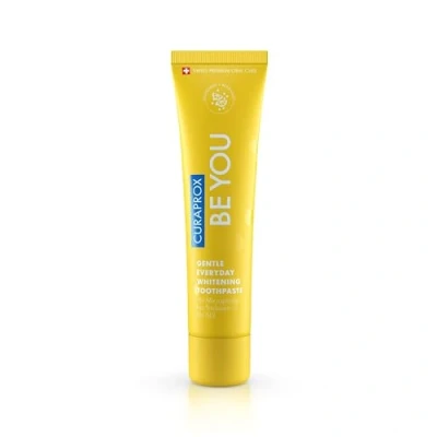 Image of Curaprox Be You Grapefruit + Bergamot Toothpaste Yellow 60ml Gentle Everyday Whitening SLS Free, Microplastic Triclosan Fluoride