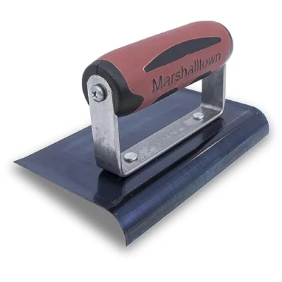Image of Marshalltown Curved Concrete Edger, 6 x 4 Blue Steel Blade, 1/2 3/8 Lip, Made in The USA, 156BD