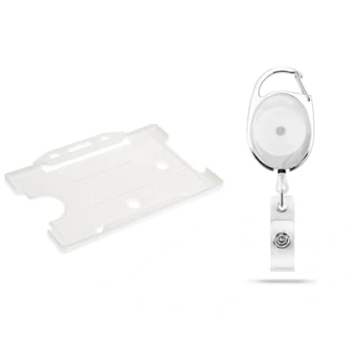 Image of ID Holder Badge Card and Retractable Lanyard yoyo Reel Clip extendable Key Holders for NHS Pass, Work, Nurse, Key, Security, Keyring, yoyo, Extender (White Pack of 3)