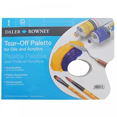 Image of Daler Rowney Tear Off Palette for Oil &amp; Acrylic A4 Size, 40 Sheets, Ideal Artists, Students Hobbyists