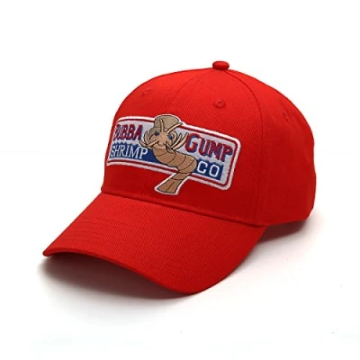 Image of Nofonda Forrest Gump Cap Bubba Shrimp Running Red Costume Baseball Hat(Size: One Size)