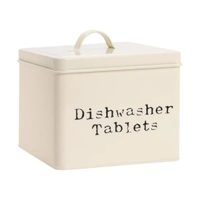 Image of Cream Vintage Dishwasher Tablet Tin By Harbour Housewares