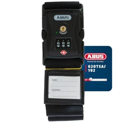 Image of ABUS Luggage strap with TSA lock 620TSA/192 3 digit numerical code Name tag included black