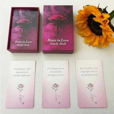 Image of Tzxamsez Roses in Love Oracle Cards Deck, for Beginners, Deck Help You delve into Your Life and Move Towards Highest self.