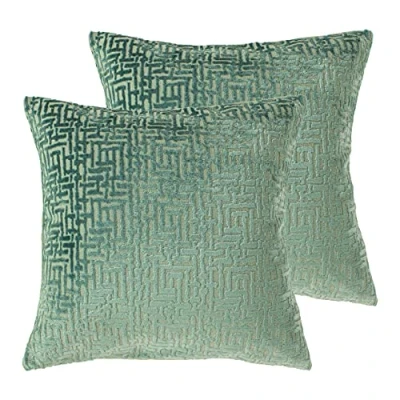 Image of Paoletti Delphi Cushions (Twin Pack) Green Size 45 cm x