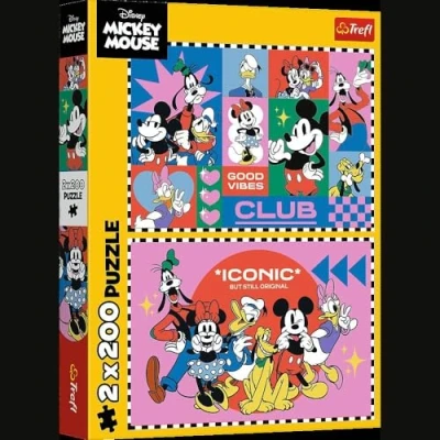 Image of Trefl 2in1: Disney, Time with Friends 2 x 200 Pieces Set of Two Jigsaw Puzzles for Boys, Multicoloured, 13319