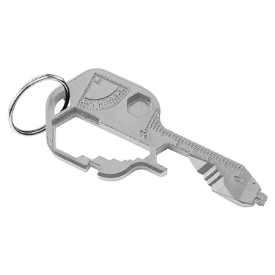 Image of Jagowa 24 in 1 Multi Tool Key Multifunction Stainless Steel Shaped Bottle Opener Screwdriver Ruler Pocket for Outdoor(Silver)