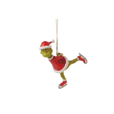Image of The Grinch by Jim Shore Ice Skating Hanging Ornament