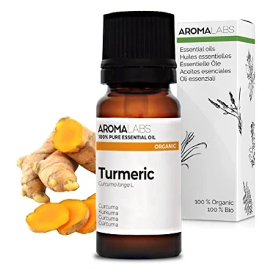 Image of BIO Turmeric Essential Oil 10mL 100% Pure, Natural, Chemotyped and AB/Cosmos Certified AROMA LABS (French Brand)