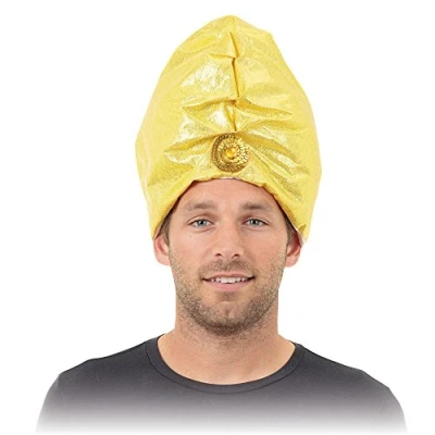 Image of Bristol Novelty BH158 Genie Turban Hat, Mens, Yellow, One Size