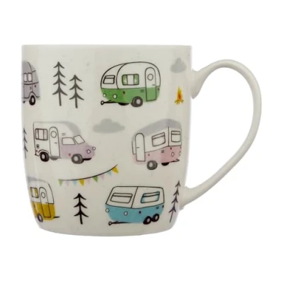 Image of Puckator Wildwood Caravan Porcelain Tea Coffee Mug Funny Home Accessories Cute Gifts for Girlfriend Large Mugs Men Women Hot Drinks Cups Presents Secret Santa Gift Cup Set