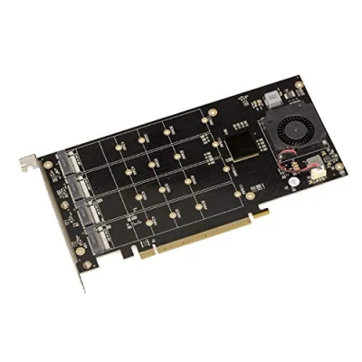 Image of KALEA INFORMATIQUE M2 PCIe x16 controller card for 4 M.2 NVMe M Key SSDs with PLX8747 chipset 128GB Max bandwidth 16000MB/s