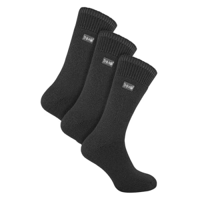 Image of THMO 3 Pack Multipack Mens Thick Winter Warm Socks with Comfort Top (6 11, Charcoal)