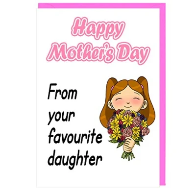 Image of AK Giftshop Lovely Mother&#039;s Day Greeting Card For Mum Mummy Stepmum From Your Favourite Daughter