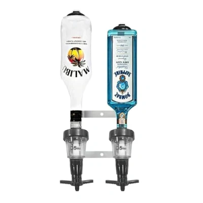 Image of Professional 1/2/4/6 Bottle Optics for Home Bar UK Made Butler Shot Measure Alcohol Spirits Wine Drink Dispenser Garage Man cave Wall Mounted (35ml, 2 Traditional)