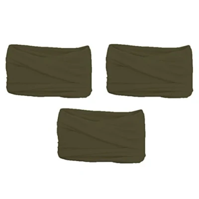 Image of Unisex Seamless Multifunctional Headwear Bandana Scarf Elastic Tube Magic Headband Gaiter Balaclava Snood Face Covering Mask UV Residence for Yoga Running Hiking Cycling (Army Green Pack of Three)
